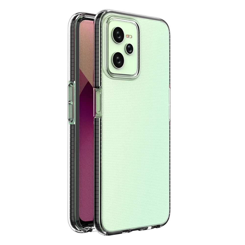 Spring Case silikoninis dėklas Realme C35 su rėmeliu, juodas