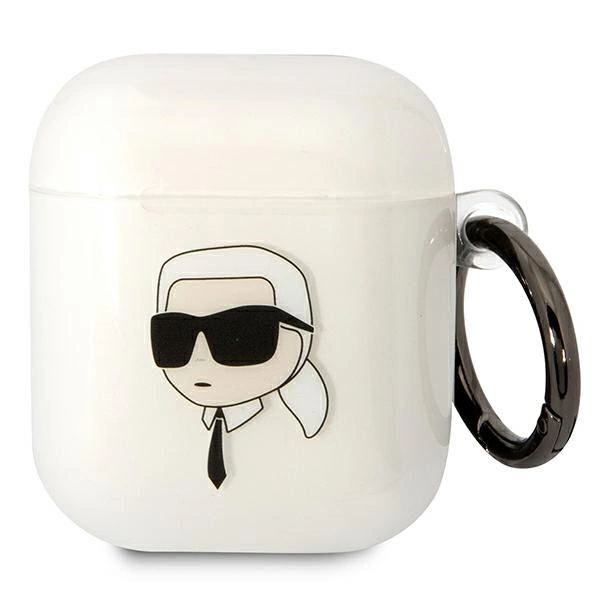 Karl Lagerfeld KLA2HNIKTCT dėklas AirPods 1/2 – permatomas, Karl’s Head