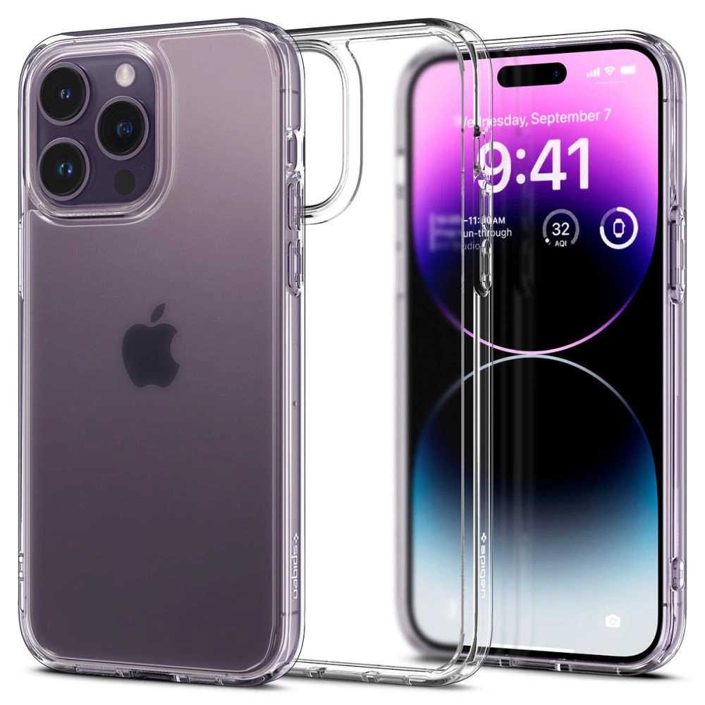 Spigen Ultra Hybrid dėklas iPhone 14 Pro – matinės skaidrios spalvos
