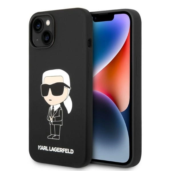 Karl Lagerfeld Silicone Ikonik dėklas iPhone 14 Plus – juodas