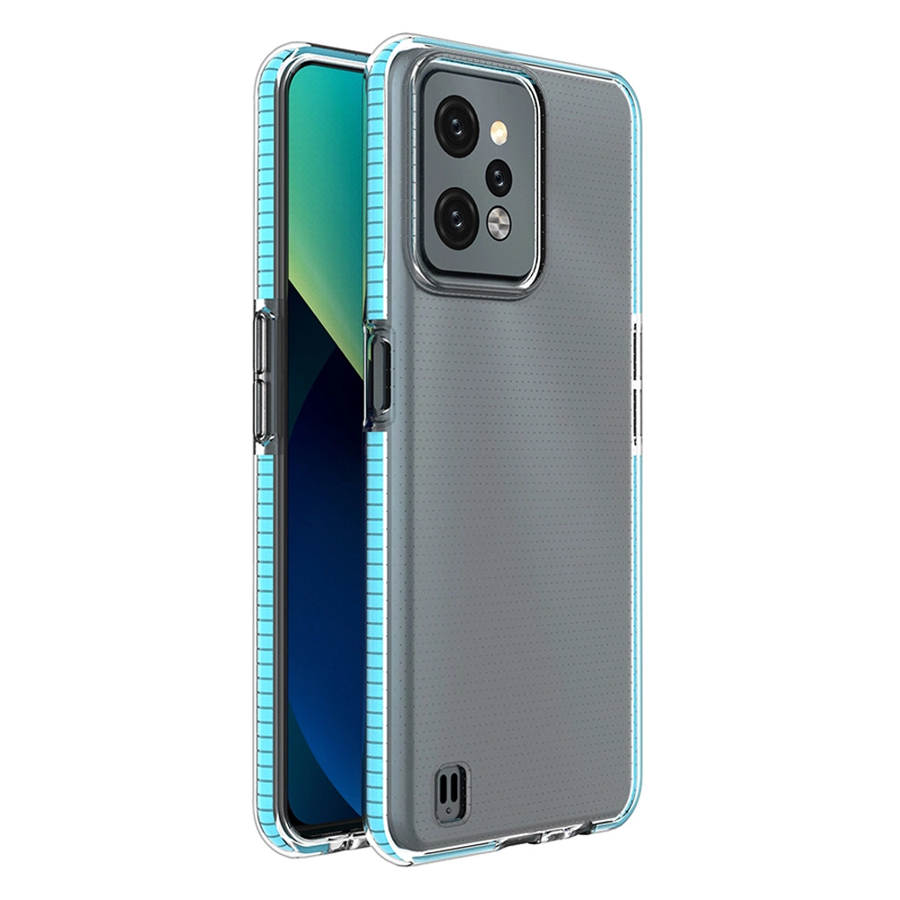 Spring Case silikoninis dėklas Realme C31 su rėmeliu, šviesiai mėlynas