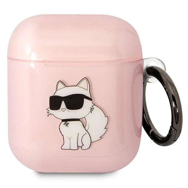 Karl Lagerfeld KLA2HNCHTCP dėklas AirPods 1/2 – rožinis/rožinis, Ikonik Choupette