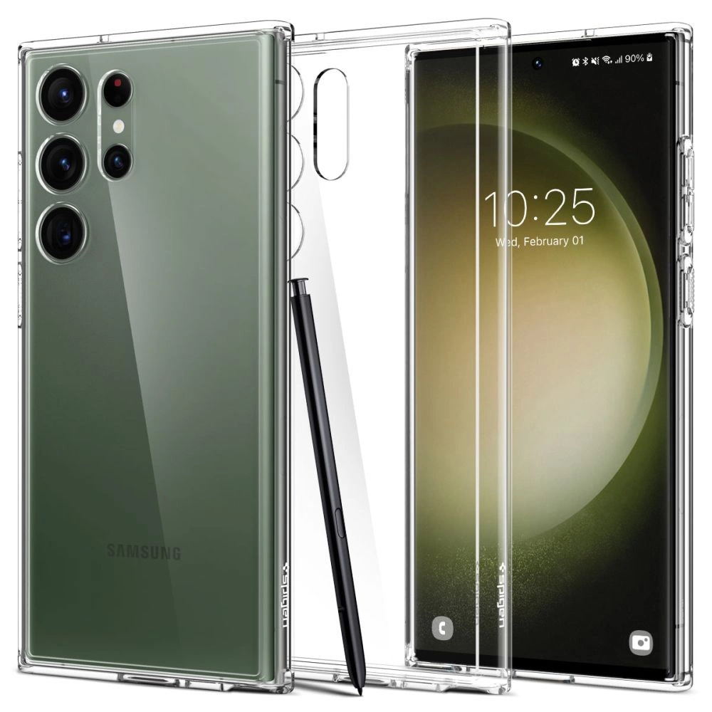 Spigen Ultra Hybrid dėklas Samsung Galaxy S23 Ultra – permatomas