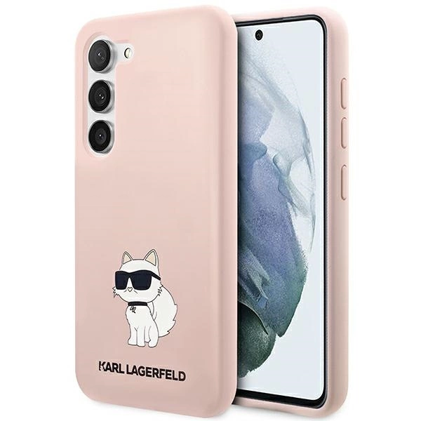 Karl Lagerfeld KLHCS23SSNCHBCP S23 S911 – rožinis/rožinis kietas dėklas, silikoninis Choupette