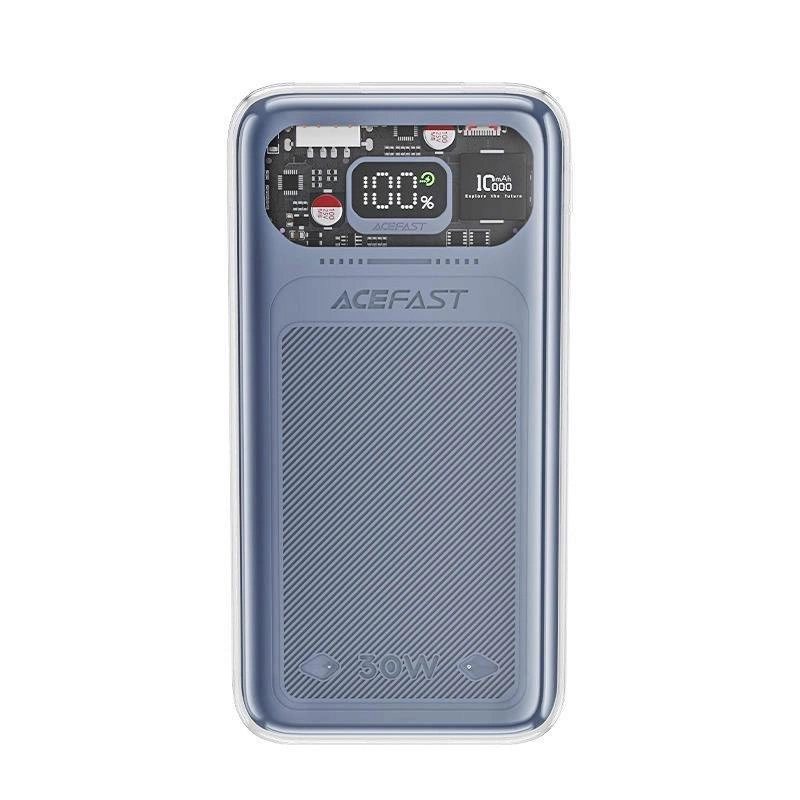 Acefast powerbank 10000 mAh Sparkling Series – greitas įkrovimas 30W, pilkas (M1)