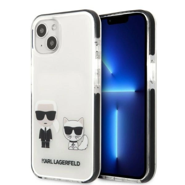 Karl Lagerfeld KLHCP13STPEKCW iPhone 13 mini 5,4" – baltas/baltas kietas dėklas, Karl & Choupette