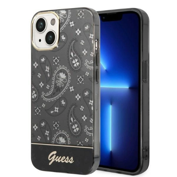 Guess GUHCP14MHGBNHK iPhone 14 Plus 6,7" juodas kietas dėklas Bandana Paisley