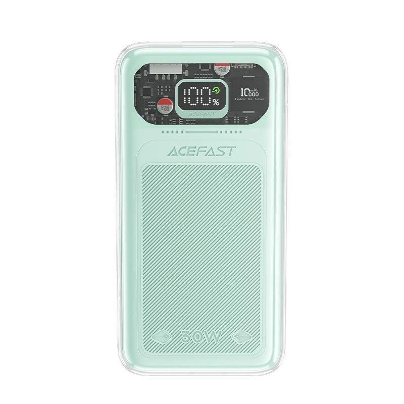 Acefast powerbank 10000 mAh Sparkling Series – greitas įkrovimas 30W, žalias (M1)