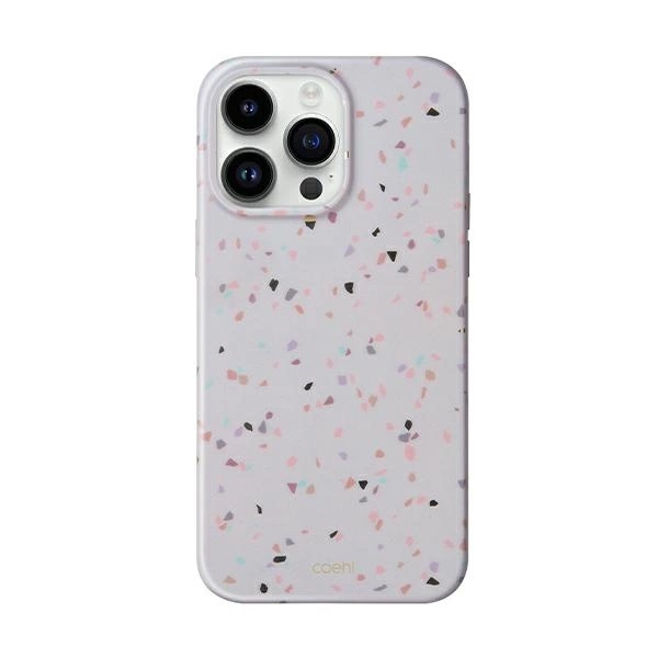 Uniq Coehl Terrazzo dėklas iPhone 14 Pro Max – smėlio spalvos