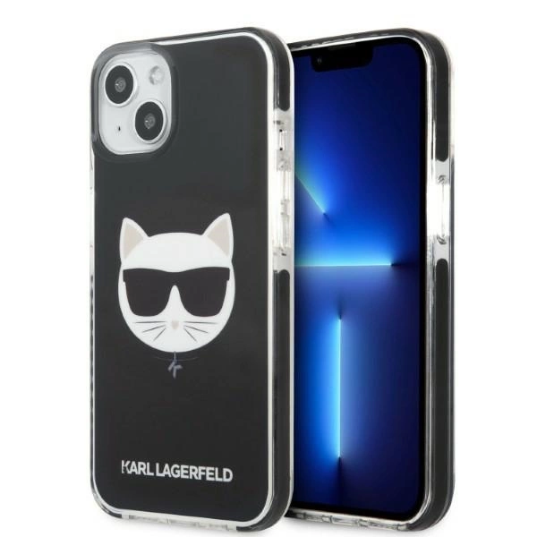 Karl Lagerfeld KLHCP13STPECK iPhone 13 mini 5,4" – juodas/juodas kietas dėklas, Choupette Head