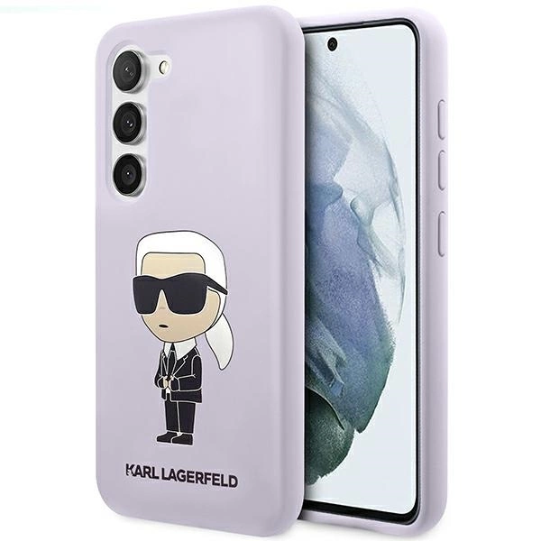 Karl Lagerfeld KLHCS23MSNIKBCU S23+ S916 – violetinis/violetinis kietas dėklas, silikoninis Ikonik