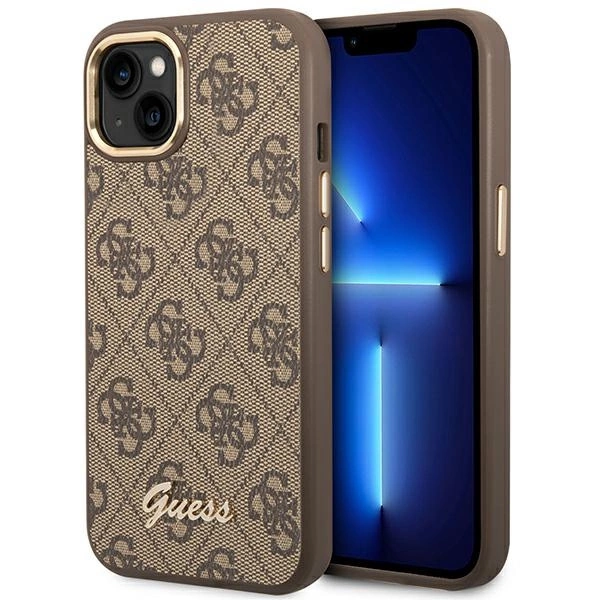 Guess GUHCP14MHG4SHW iPhone 14 Plus 6,7" rudas kietas dėklas 4G Vintage Gold Logo