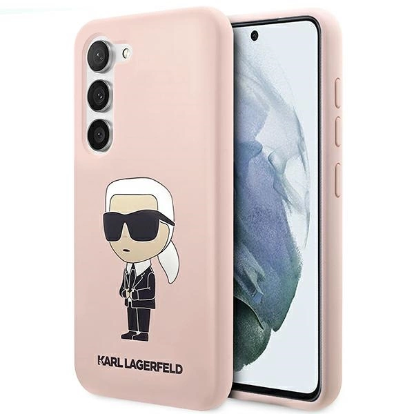 Karl Lagerfeld KLHCS23MSNIKBCP S23+ S916 – rožinis/rožinis kietas dėklas, silikoninis Ikonik