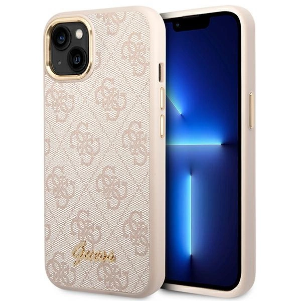 Guess GUHCP14MHG4SHP iPhone 14 Plus 6,7" rožinis kietas dėklas 4G Vintage Gold Logo