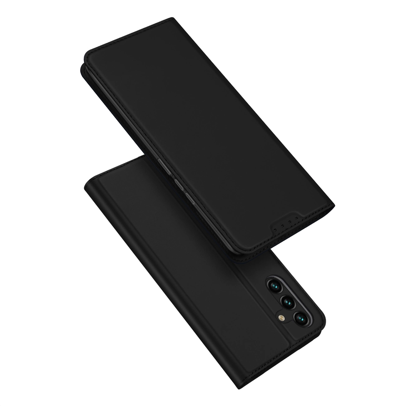 Dux Ducis Skin Pro dėklas Samsung Galaxy A14 4G / 5G su atlenkiama kortelių kišenė – juodas