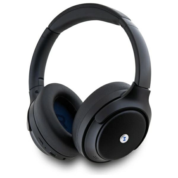 BMW Bluetooth ANC On-Ear ausinės BMBHKL601SSLVK - juodos/juodos su metaliniais logotipais