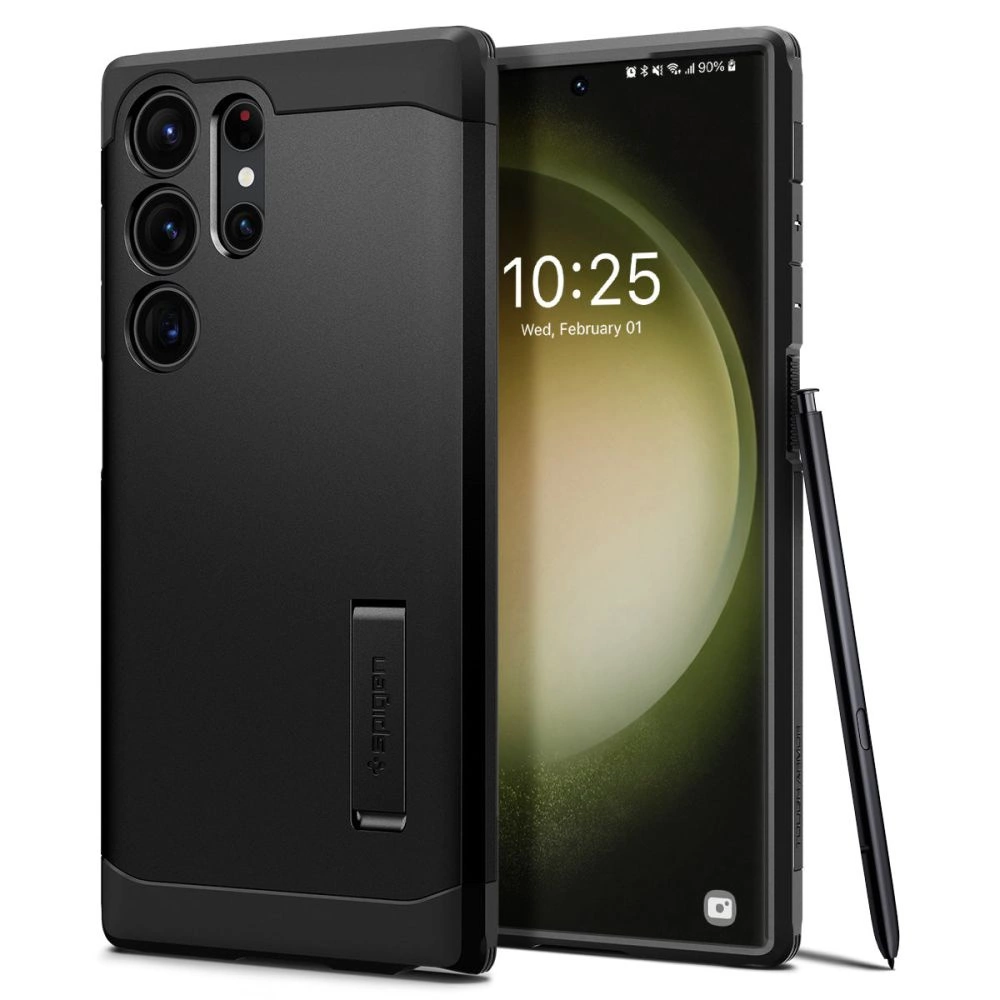 Spigen Tough Armor dėklas Samsung Galaxy S23 Ultra – juodas