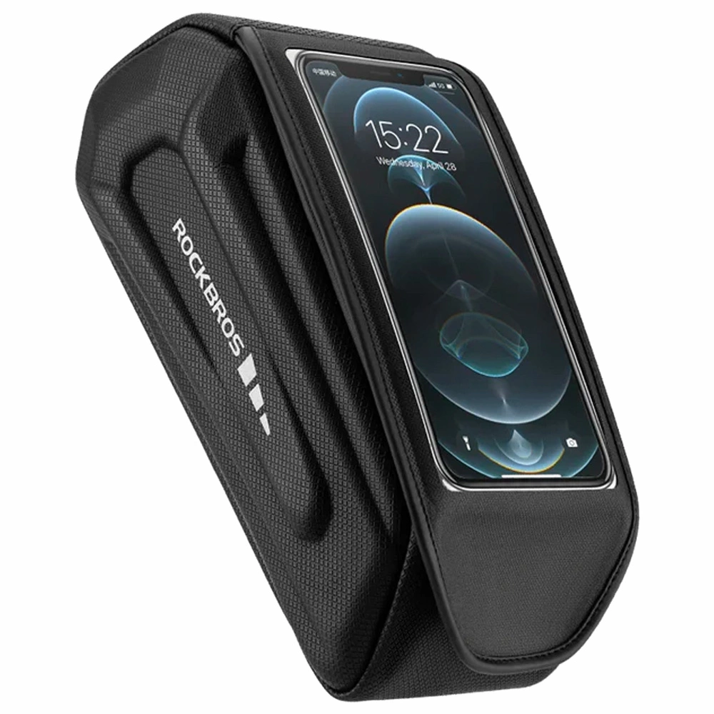Rockbros 30120064001 vandeniui atsparus rėmo dviračio krepšys su telefono dangteliu - juodas