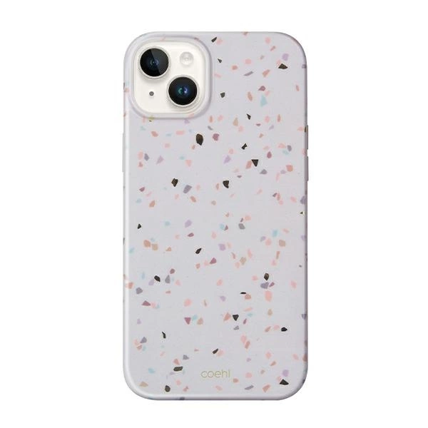 Uniq Coehl Terrazzo dėklas iPhone 14 Plus – smėlio spalvos