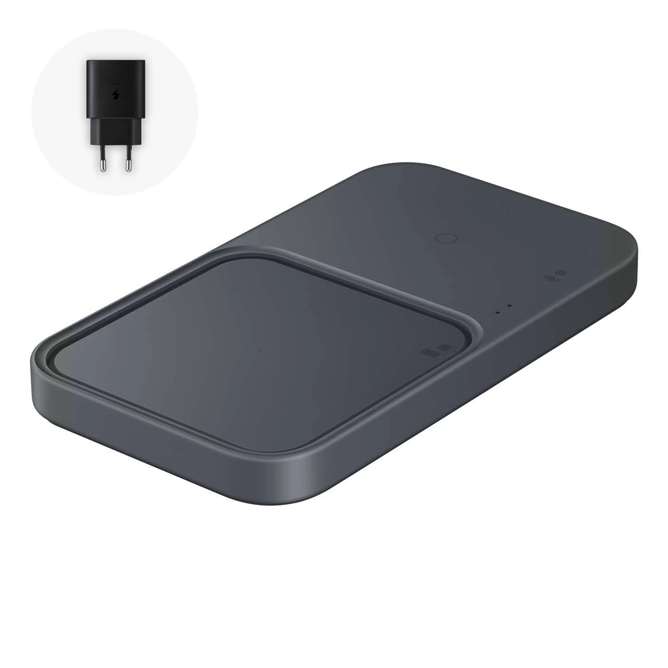 Samsung Duo EP-P5400TBEGEU 15W indukcinis įkroviklis su tinklo įkrovikliu ir kabeliu - juodas