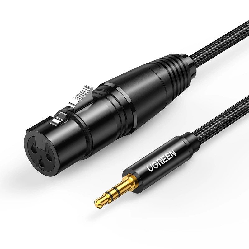 Ugreen audio kabelis 3,5 mm mini jack (kištukas) - XLR (lizdas) 1 m – juodas (AV182)