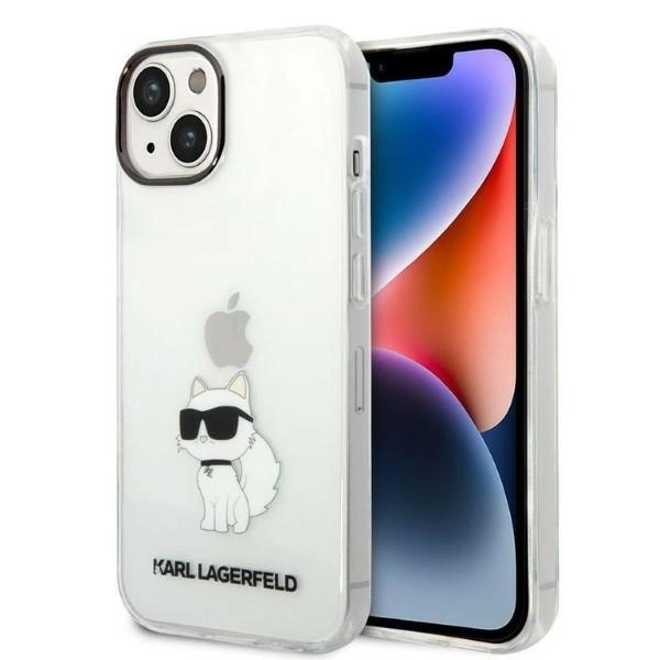 Karl Lagerfeld Ikonik Choupette dėklas iPhone 14 Plus – permatomas