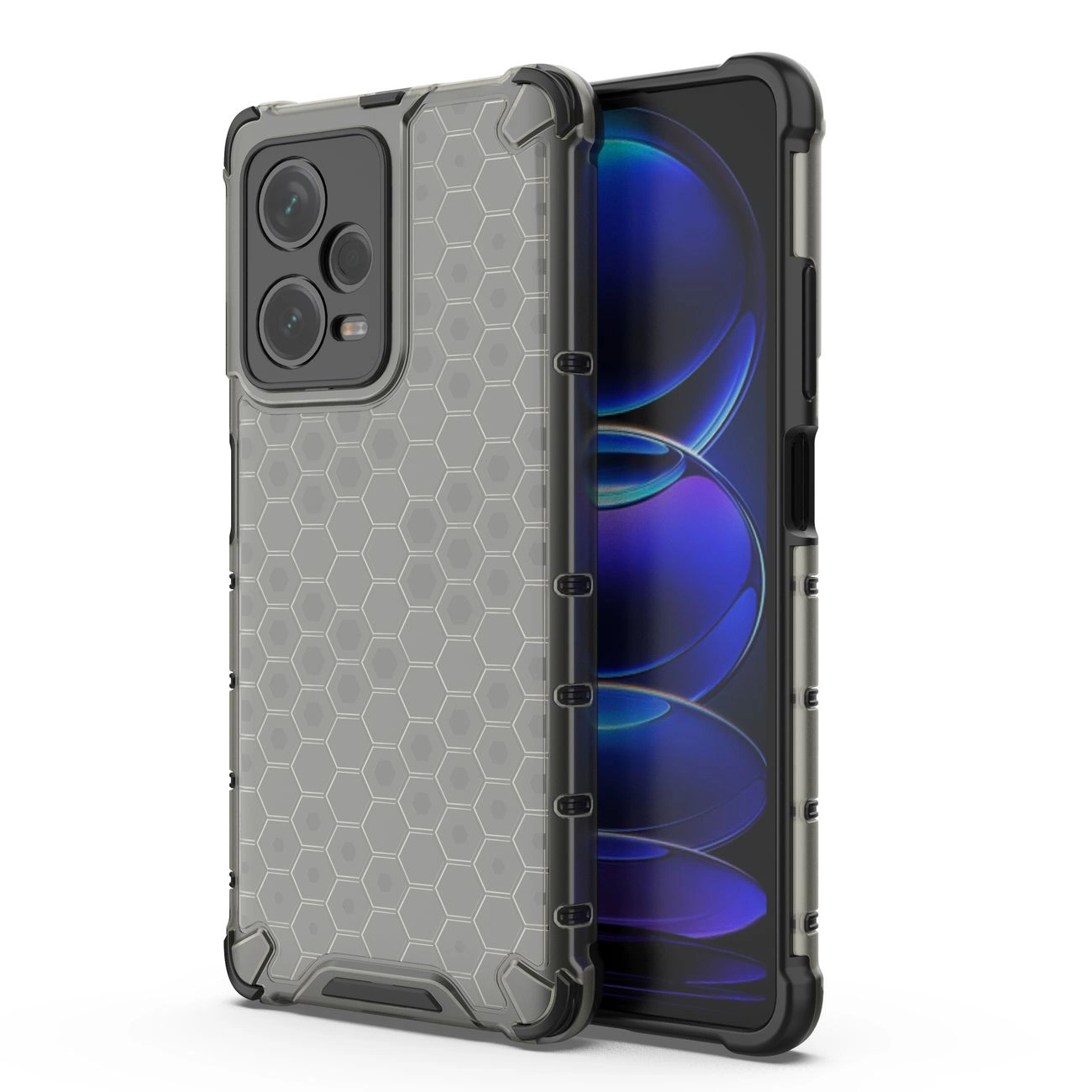 Honeycomb dėklas Xiaomi Redmi Note 12 Pro+ – armuotas hibridinis, juodas