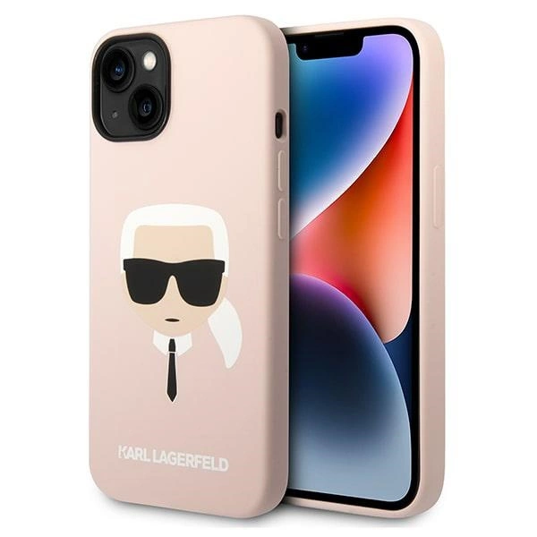 Karl Lagerfeld KLHCP14MSLKHLP iPhone 14 Plus 6,7" rožinis kietas dėklas Silicone Karl’s Head