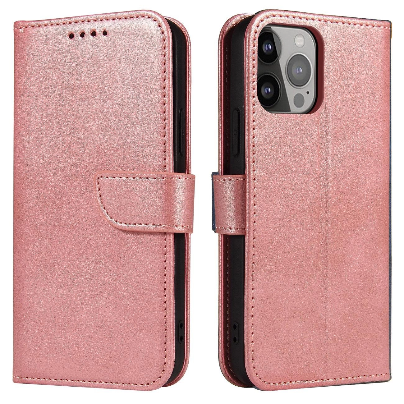 Magnetinis dėklas Samsung Galaxy A54 5G – dėklas su atverčiamu piniginės stovu, rožinis