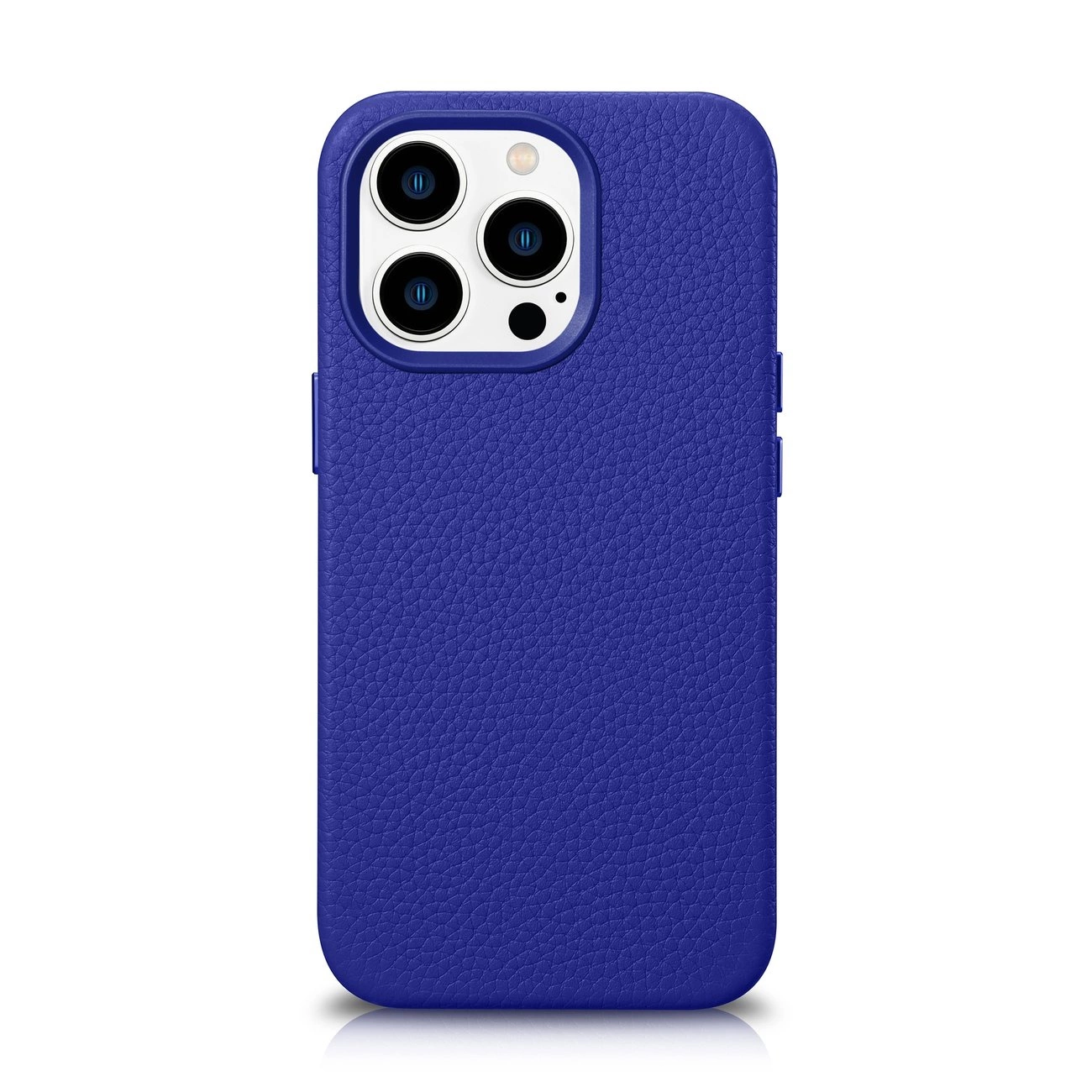 iCarer Litchi Premium Leather dėklas iPhone 14 Pro Max magnetinis odinis dėklas su MagSafe tamsiai mėlynas (WMI14220712-DB)
