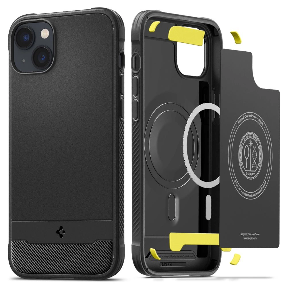 Spigen Rugged Armor Mag dėklas su MagSafe iPhone 14 – matinės juodos spalvos