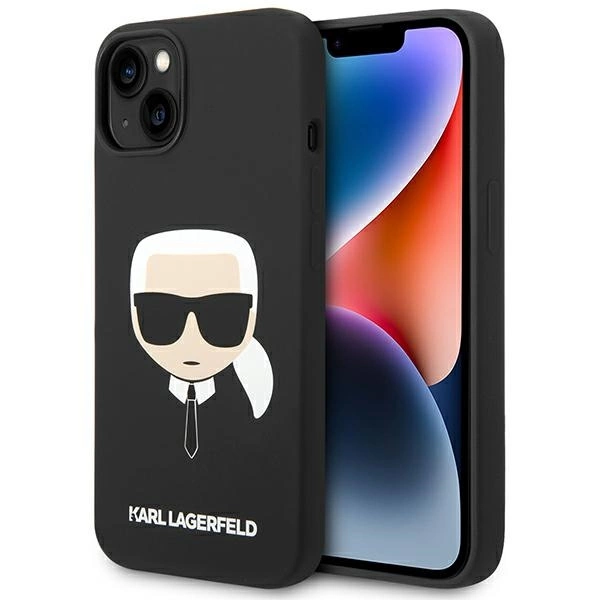 Karl Lagerfeld KLHCP14MSLKHBK iPhone 14 Plus 6,7" juodas kietas dėklas Silicone Karl’s Head