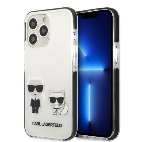 Karl Lagerfeld KLHCP13LTPEKCW iPhone 13 Pro / 13 6,1" – baltas/baltas kietas dėklas, Karl & Choupette