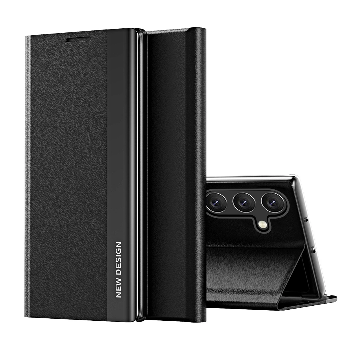 Sleep Case Pro dėklas Samsung Galaxy A24 4G su flip stovu – juodas