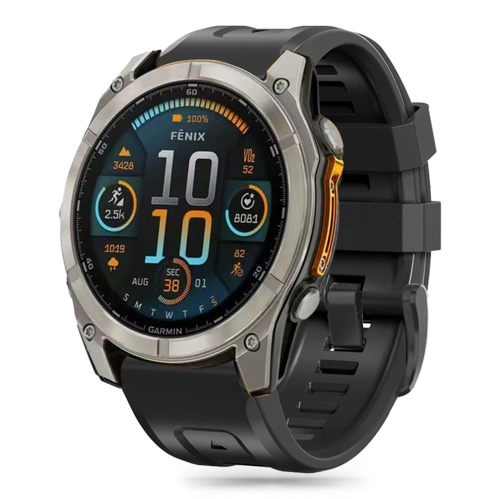 Tech-Protect silikoninis dirželis Garmin Fenix 5S / 5S Plus / 6S / 6S Pro / 7S / 8 (43 mm) – juodas