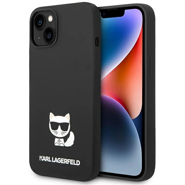 Karl Lagerfeld KLHCP14MSLCTBK iPhone 14 Plus 6,7" juodas kietas dėklas Silicone Choupette Body