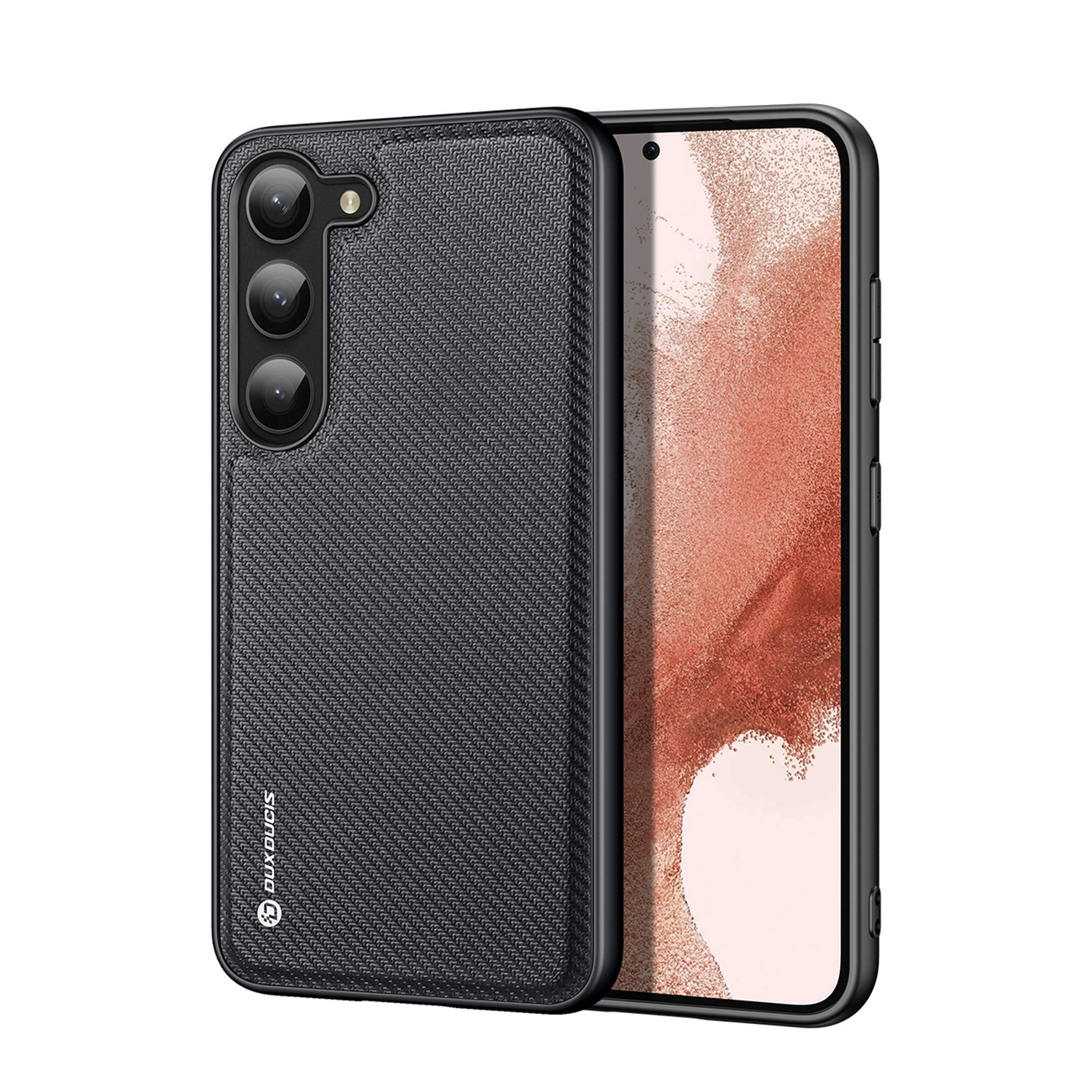Dux Ducis Fino dėklas Samsung Galaxy S23+ – su silikono rėmeliu, juodas