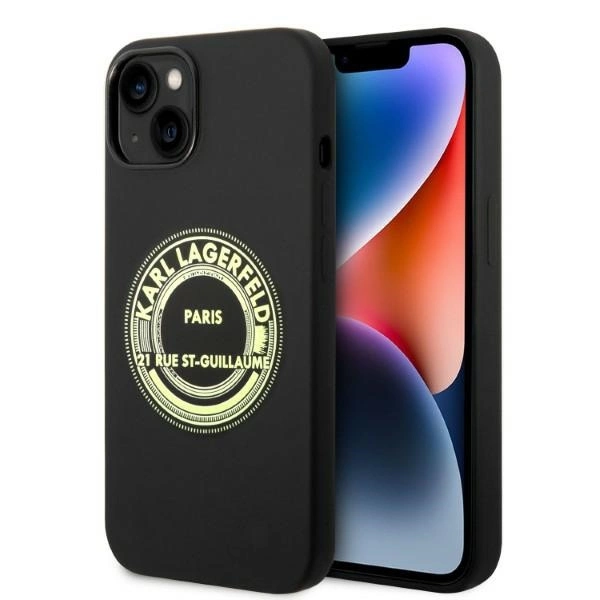 Karl Lagerfeld KLHCP14MSRSGRCK dėklas iPhone 14 Plus 6,7" – juodas Silicone RSG