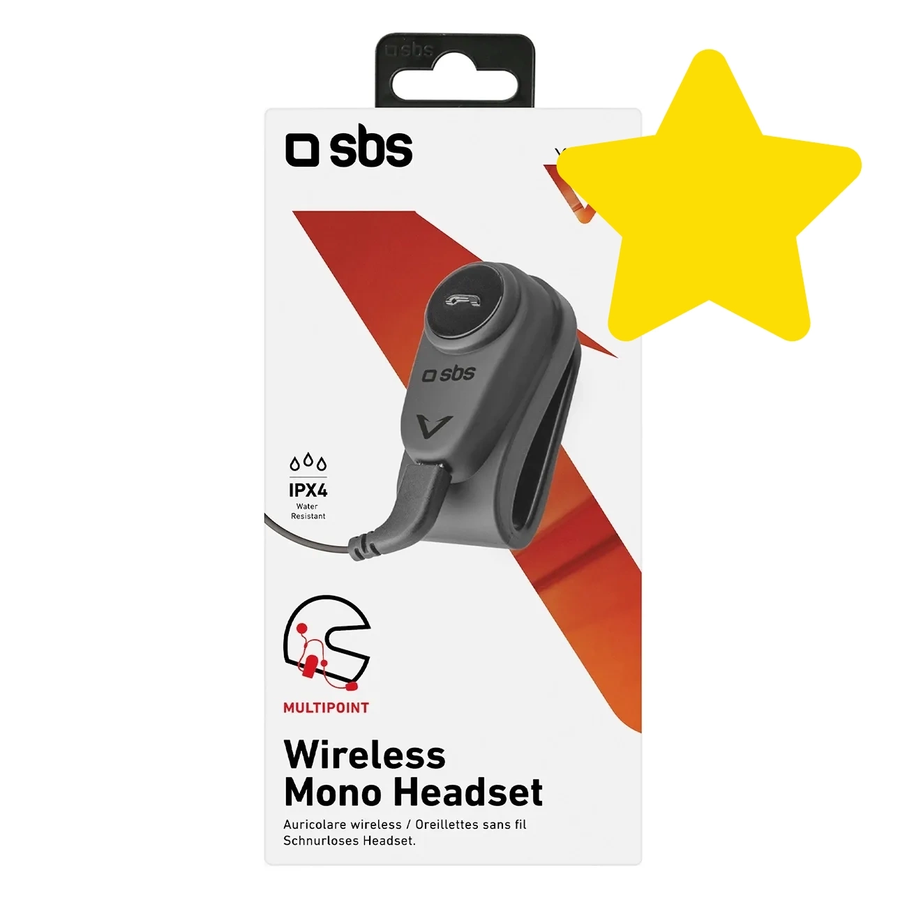 SBS TEEARSETMONOMOTOBTK mono belaidės ausinės motociklo šalmui - juodos