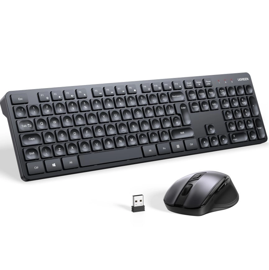 Ugreen MK006 belaidžių pelės ir klaviatūros rinkinys 2.4GHz – juodas