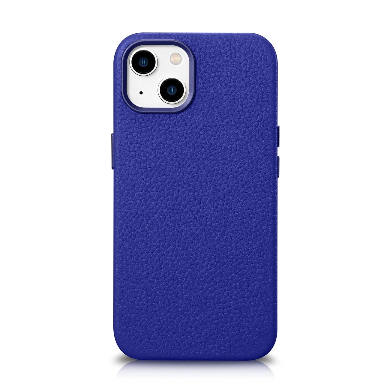 iCarer Litchi Premium Leather dėklas iPhone 14 Plus magnetinis odinis dėklas su MagSafe tamsiai mėlynas (WMI14220711-DB)