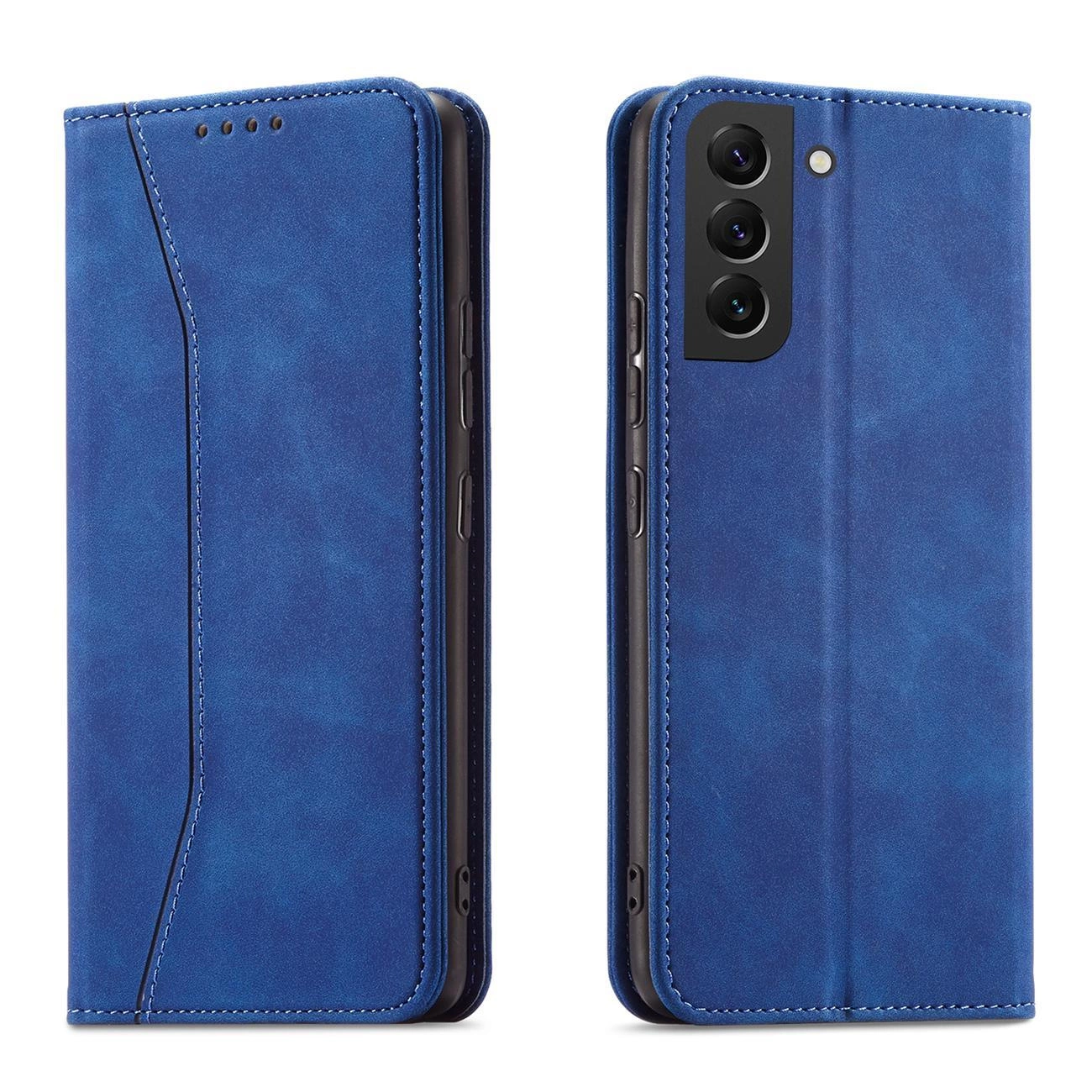 Magnet Fancy dėklas Samsung Galaxy S23+ – atverčiamas su piniginės funkcija, mėlynas