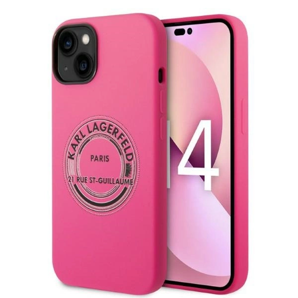 Karl Lagerfeld KLHCP14MSRSGRCF dėklas iPhone 14 Plus 6,7" – rožinis Silicone RSG