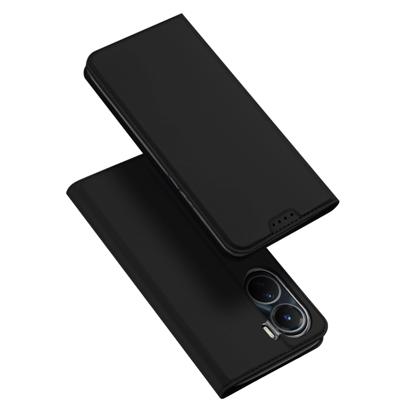 Dux Ducis Skin Pro dėklas Vivo Y16 / Y02s piniginė su atvartėliu juodas