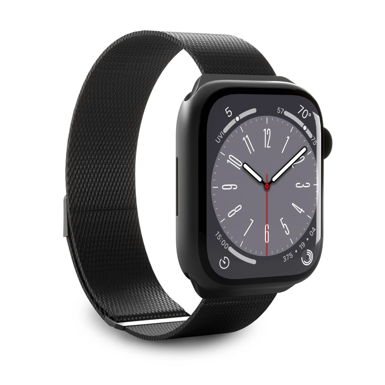 Puro „MILANESE“ dirželis Apple Watch 42-44-45-49 mm – juodas