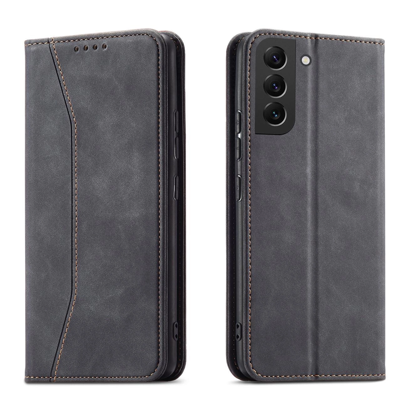 Magnet Fancy dėklas Samsung Galaxy S23+ – atverčiamas su piniginės funkcija, juodas