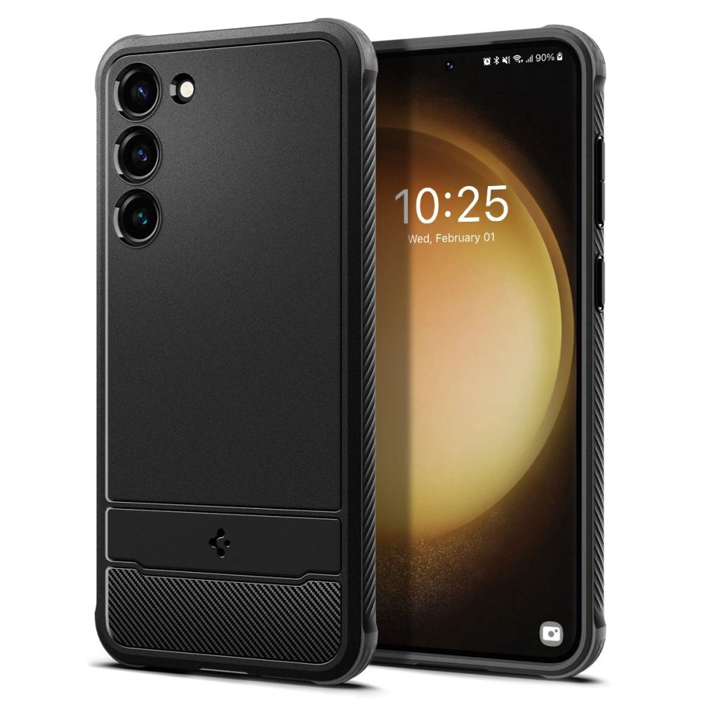 Spigen Rugged Armor dėklas Samsung Galaxy S23 – matinė juoda