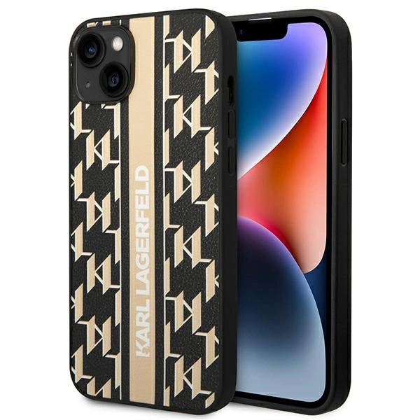 Karl Lagerfeld KLHCP14MPGKLSKW iPhone 14 Plus 6,7" rudas kietas dėklas Monogram Stripe