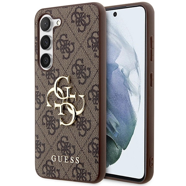Guess GUHCS23S4GMGBR S23 S911 – rudas/rudas kietas dėklas, 4G Big Metal Logo
