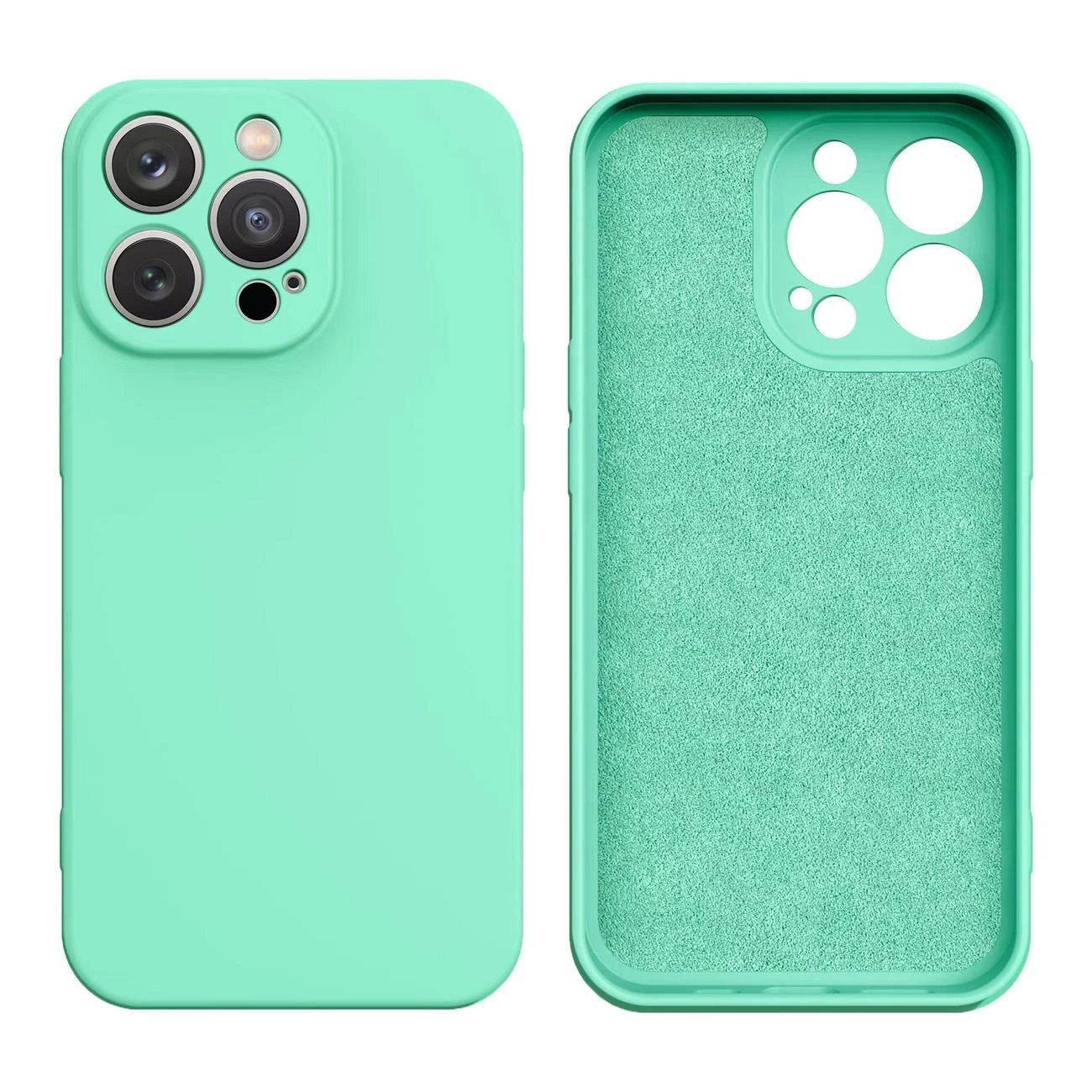 Silicone case for iPhone 13 Pro Max silikoninis dėklas, mėtų žalia